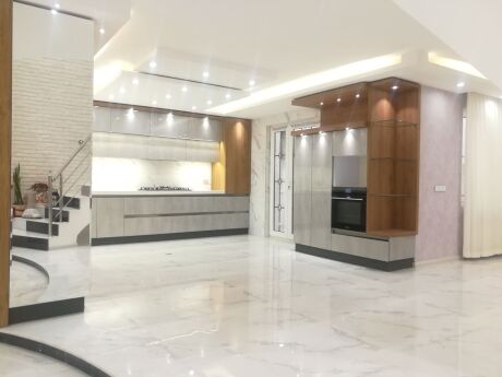 کابینت مدرن سفید طوسی